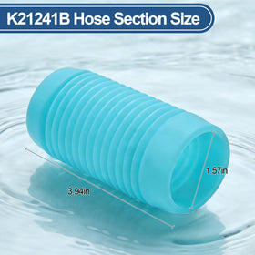 PWEOW blue K21241B hose adapter installed on a pool hose.