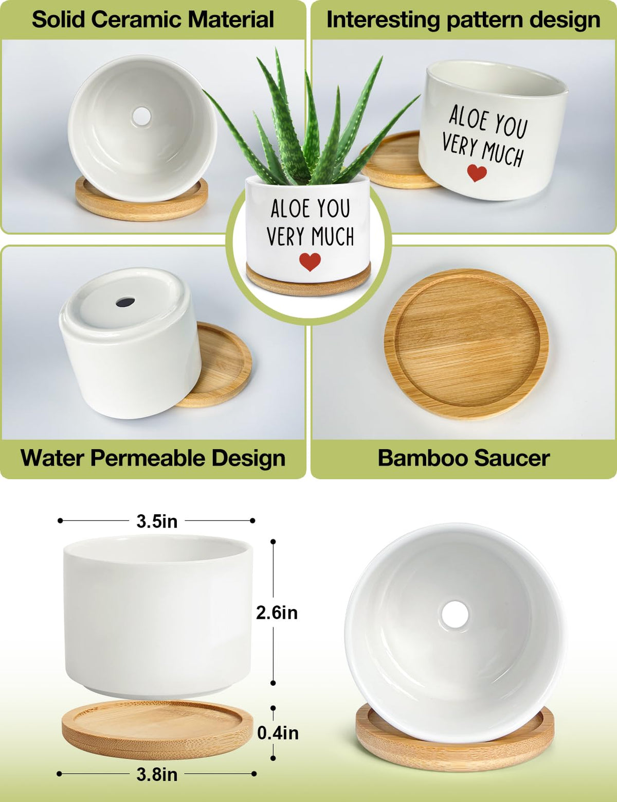 PWHINGN porcelain geometric decor planter for modern spaces