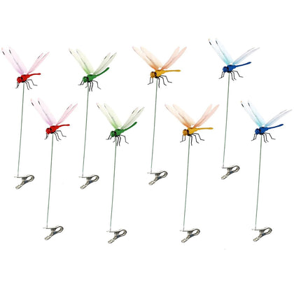 PWIRELESS dragonfly blue clip on garden stake for outdoor decor