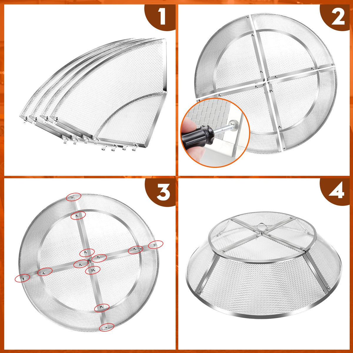 PWSOMJ 304 stainless-steel mesh offers durable, high-heat spark protection.