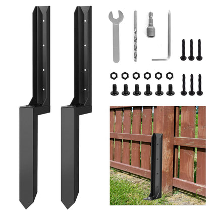 Pwzisu fence post repair kit stakes ground for quick no-dig fixes.