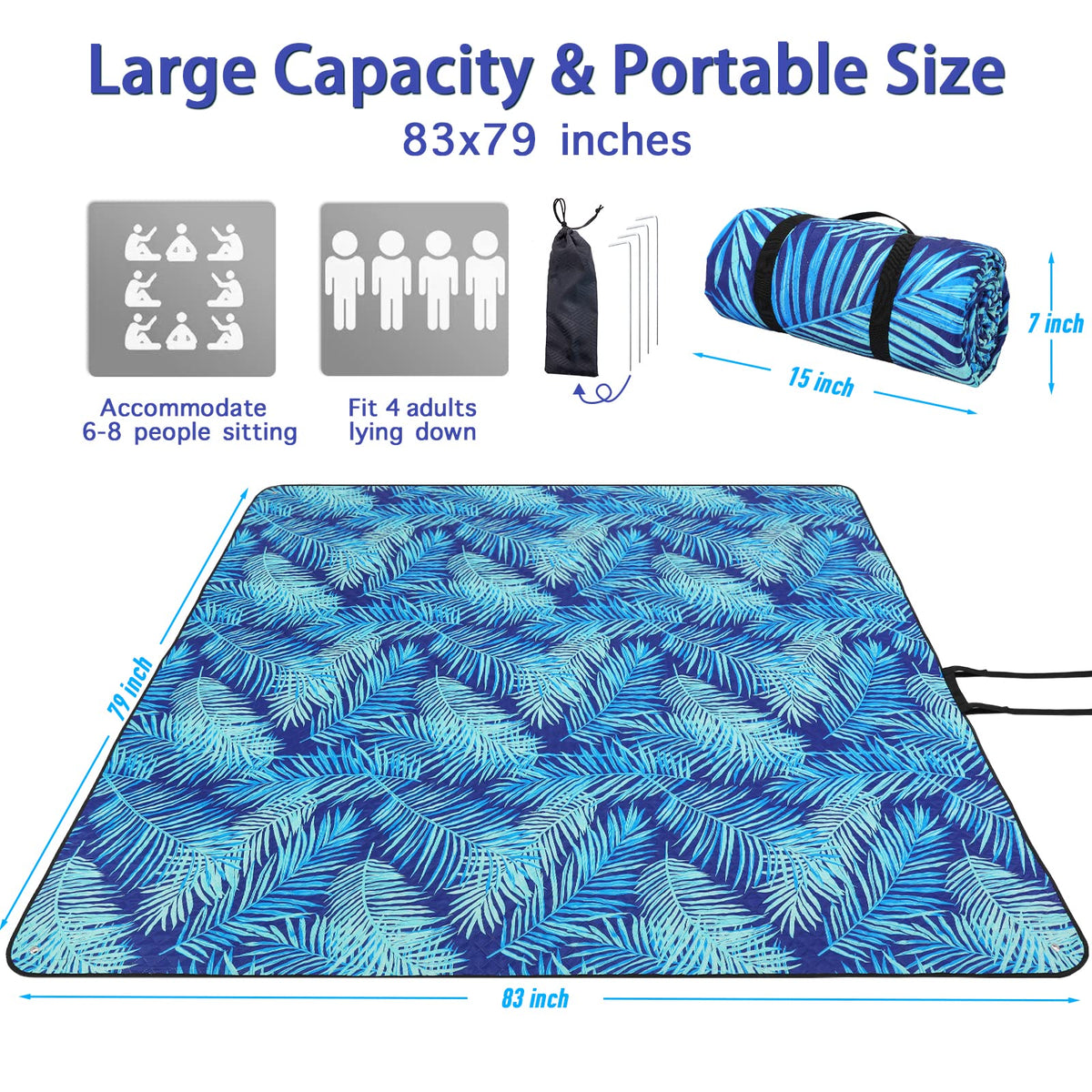 PY SUPER MODE picnic blanket folded into a compact tote for easy carrying.