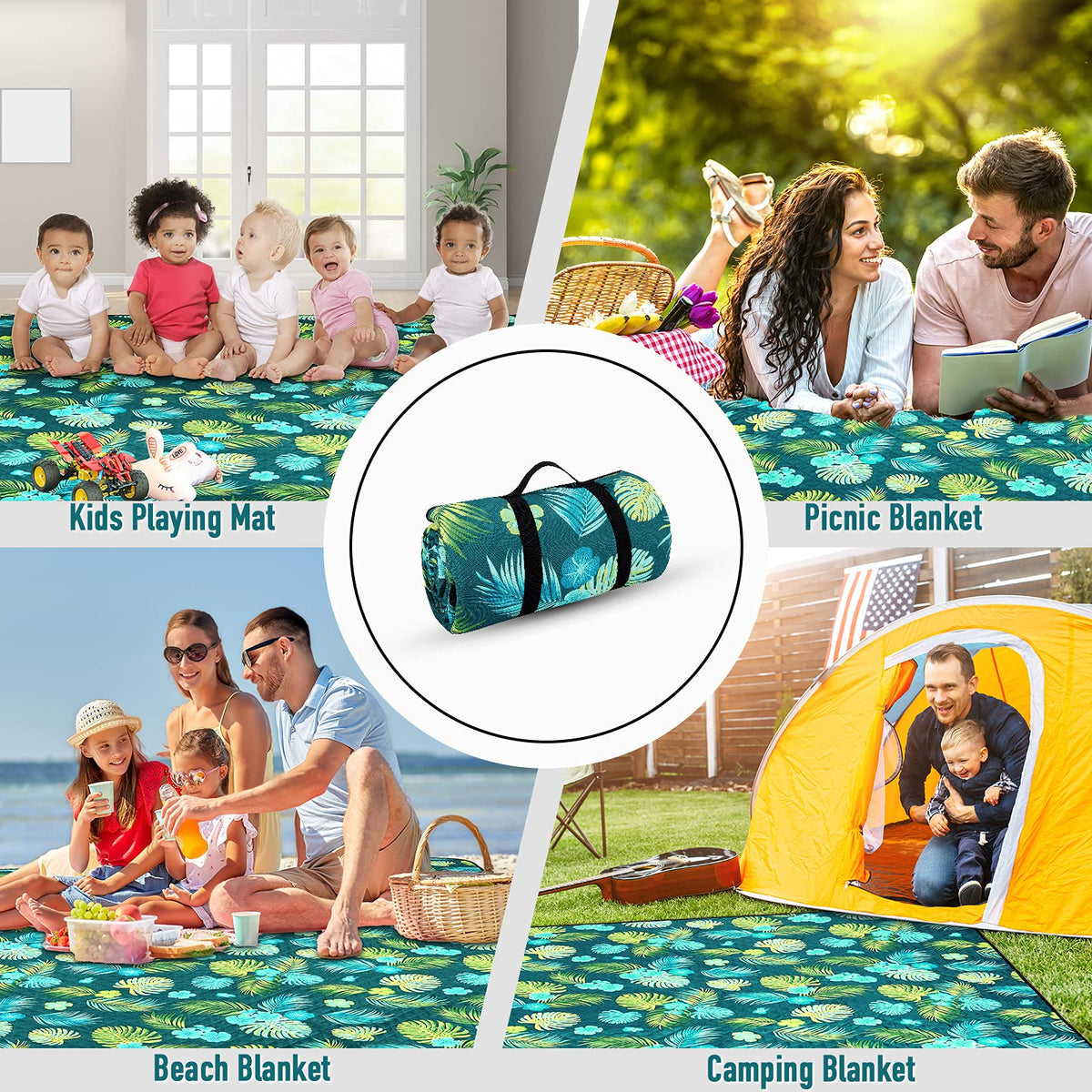 PY SUPER MODE picnic blanket suitable for camping, hiking, parks, and concerts.