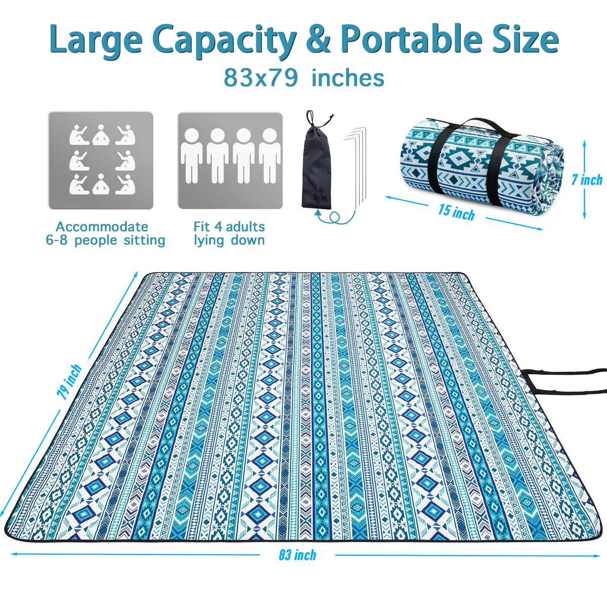 PY SUPER MODE blanket with waterproof bottom on damp grass