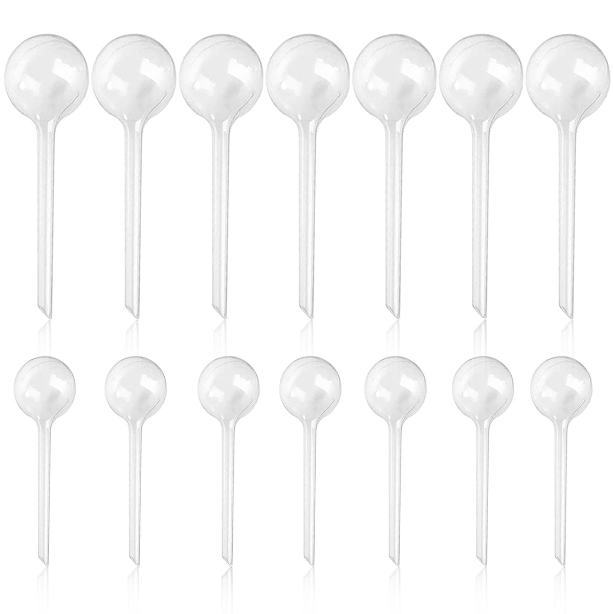 Pynqdfu 14-piece set of plant watering bulbs with visible water level for steady hydration.