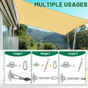 Pynsseu hardware kit includes four snap hooks for quick, sturdy shade installation.