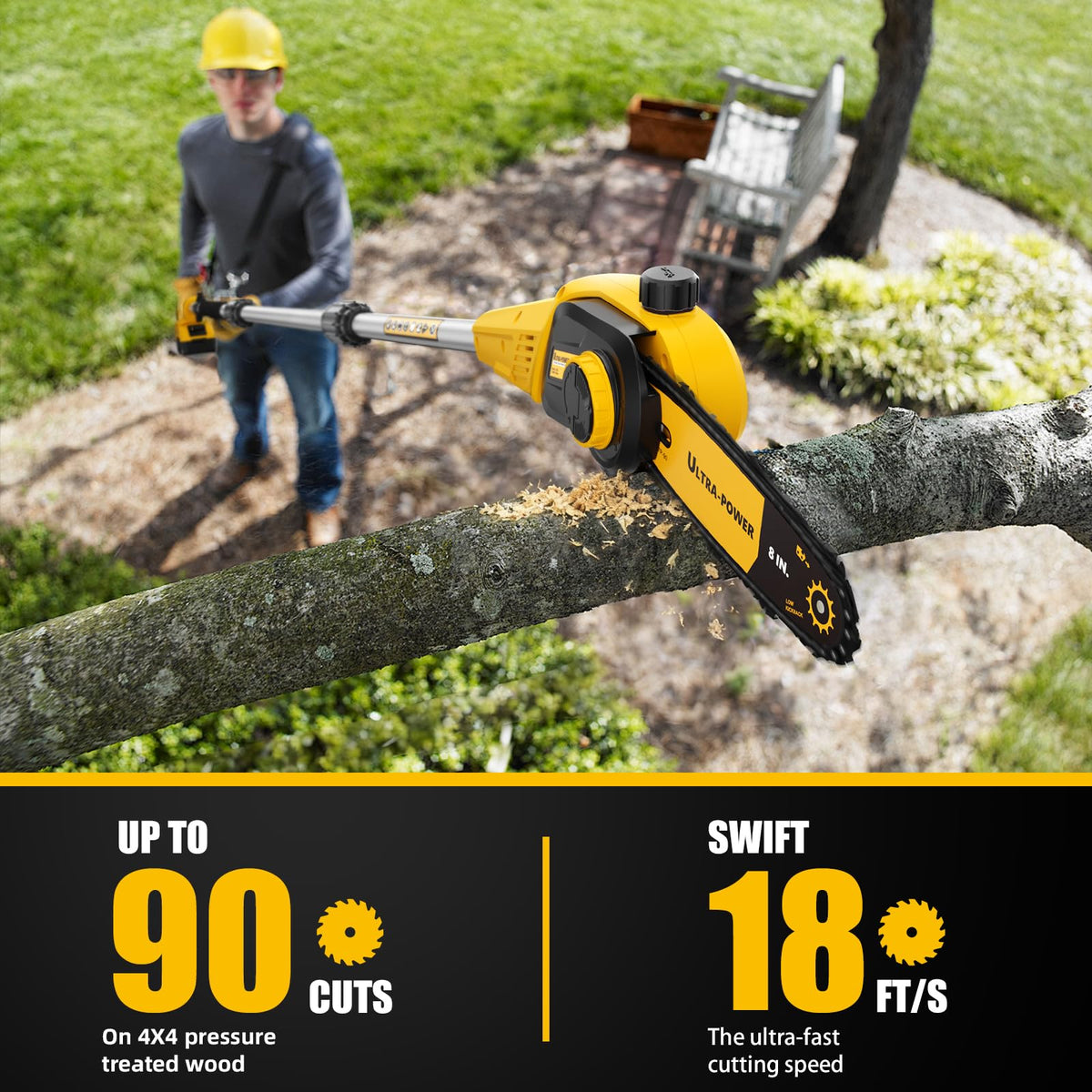 Pyrcruax pole saw offers up to 15 ft reach for tall branches