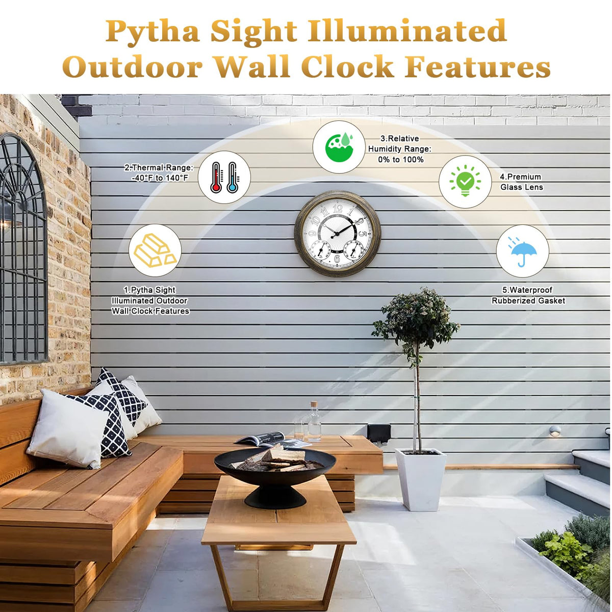 Pytha Sight clock dial close-up highlights bold numbers for reading from afar.