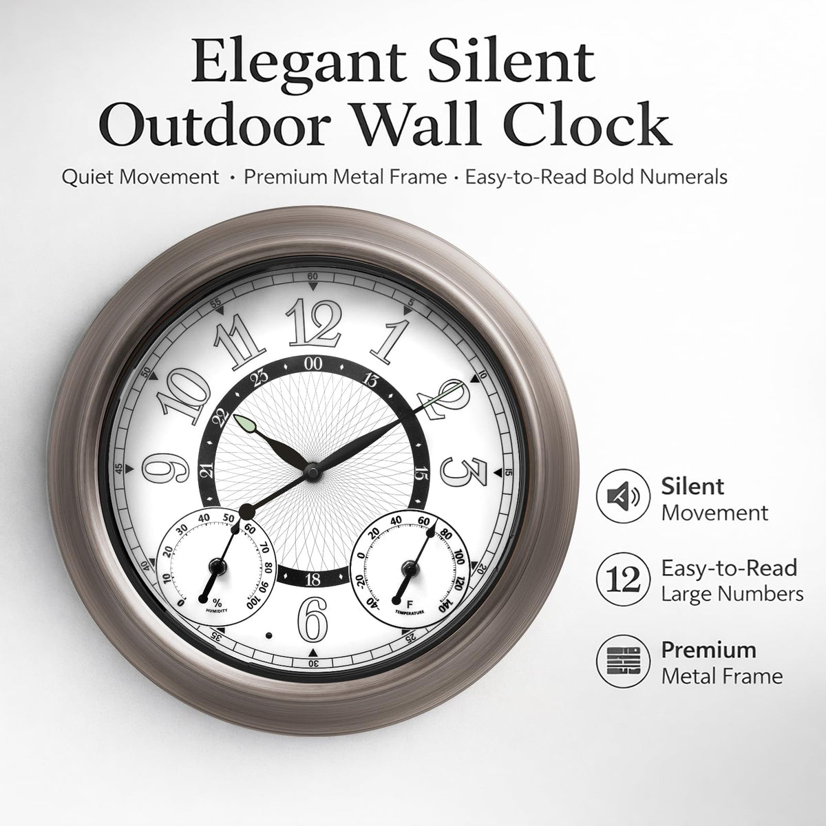 Pytha Sight clock side view highlights durable waterproof metal frame.