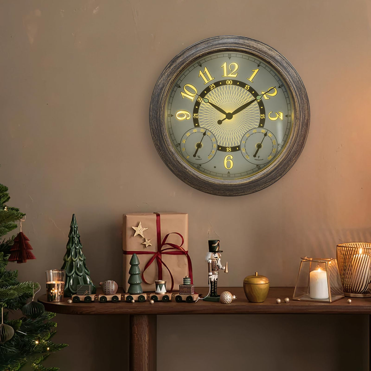Pytha Sight outdoor clock with auto light sensor activates at dusk