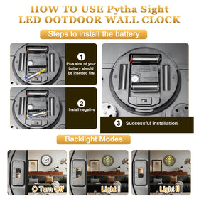 Pytha Sight wall clock mounted indoors or outdoors for versatile placement