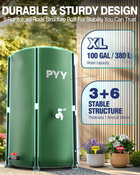 PYY rain barrel six sturdy legs for stability