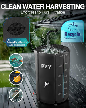 PYY Rain Barrel with six legs stays stable on uneven ground.
