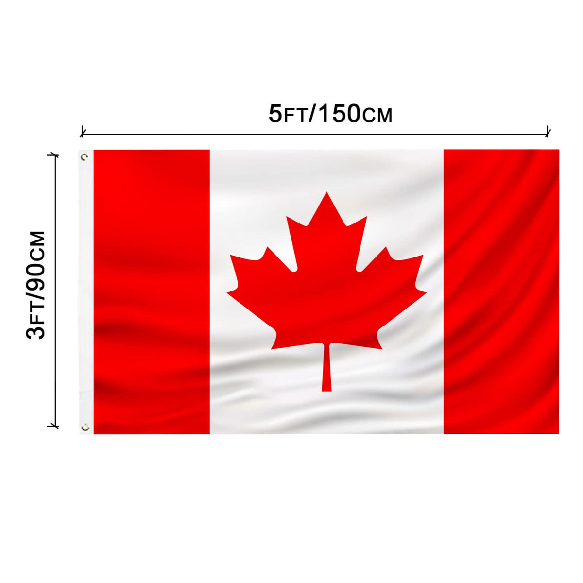PZACHUGY Canada flag canvas header for secure wall or pole mounting
