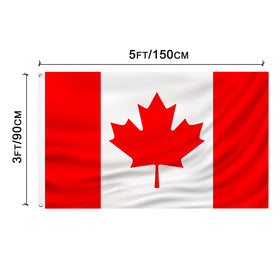 PZACHUGY Canada flag canvas header for secure wall or pole mounting