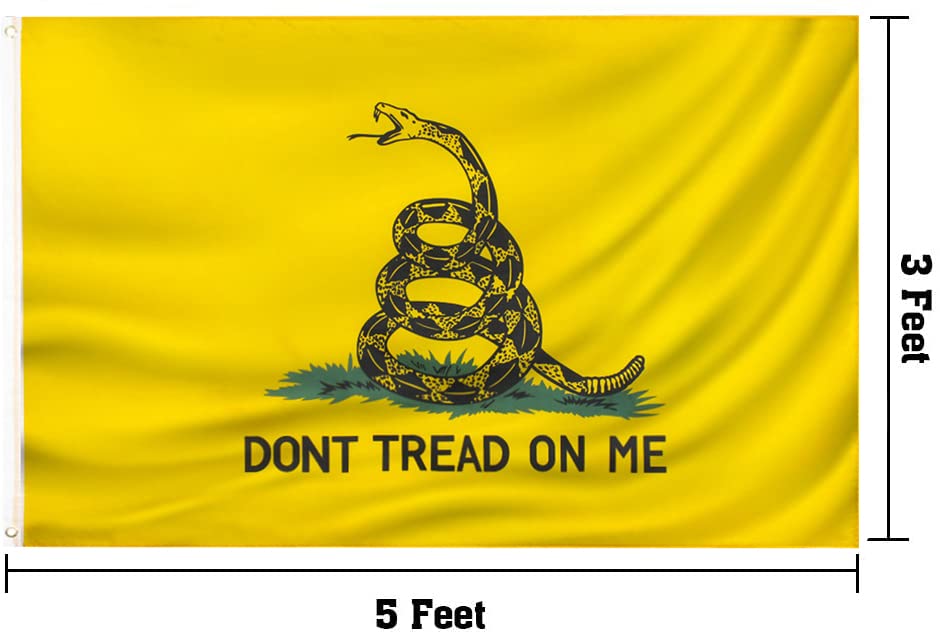 PZACHUGY Don't Tread On Me flag with double stitching and brass grommets for long-lasting use.