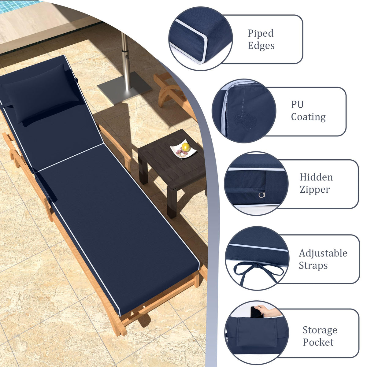 PZDJUMO anti-sliding straps keep cushions in place while you lounge
