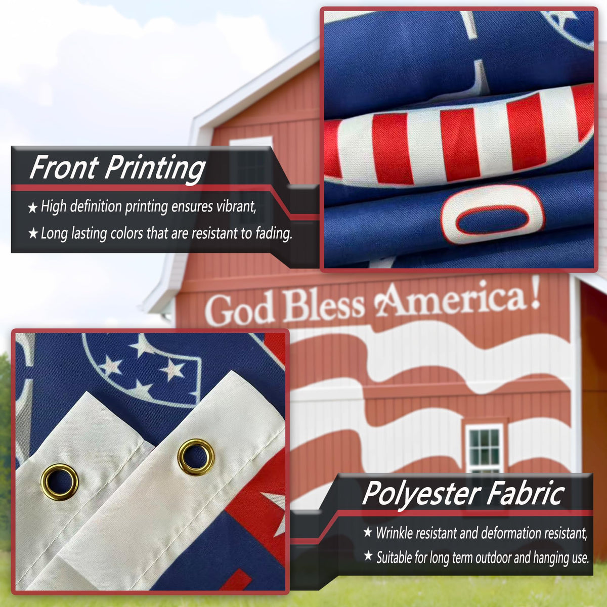 Pziauot brass-eyelets flag tear resistance for durability