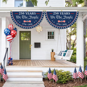 Pziauot patriotic bunting flag design for commemorative porch or yard decor