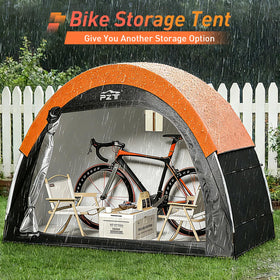 PZT bike shed multi-use design suitable for lawn tools and garden equipment.
