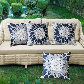 Qahing dahlia-design waterproof pillow cover adds garden charm.