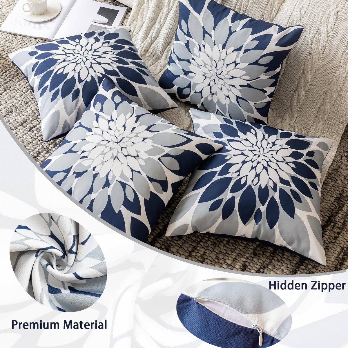 Qahing easy-care pillow cover, machine washable for convenience.