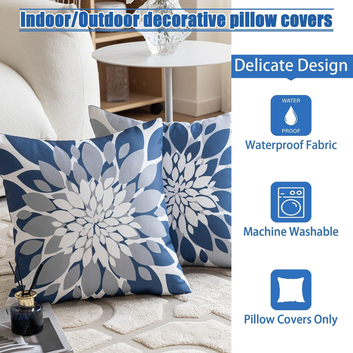 Qahing outdoor-indoor-use pillow cover suitable for patios and living rooms