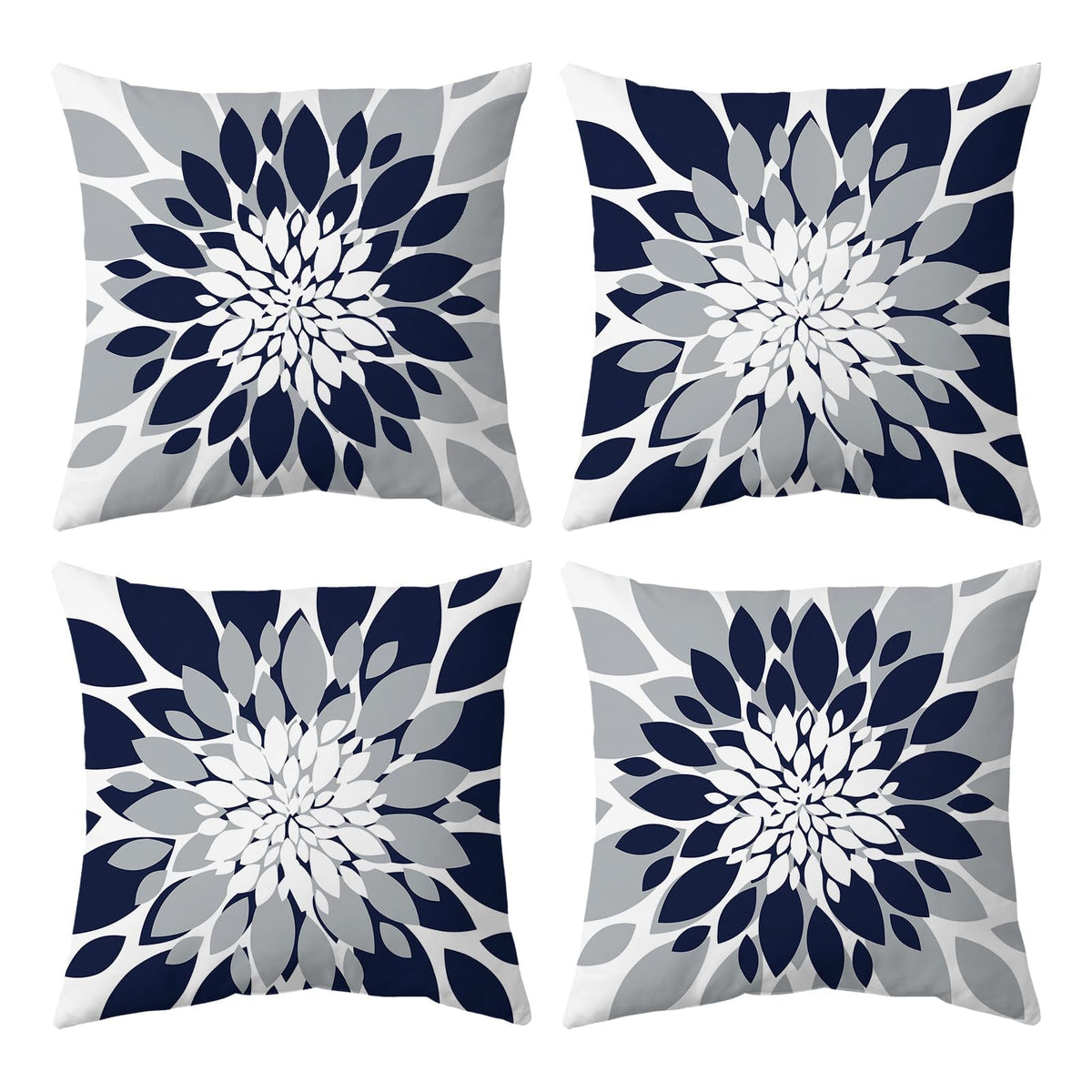 Qahing pack4 outdoor pillow cover in navy for weatherproof patio use.