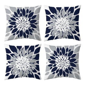 Qahing pack4 outdoor pillow cover in navy for weatherproof patio use.