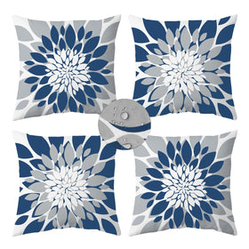 Qahing pack of 4 outdoor pillow covers in blue-grey for patio furniture; protects cushions from dirt