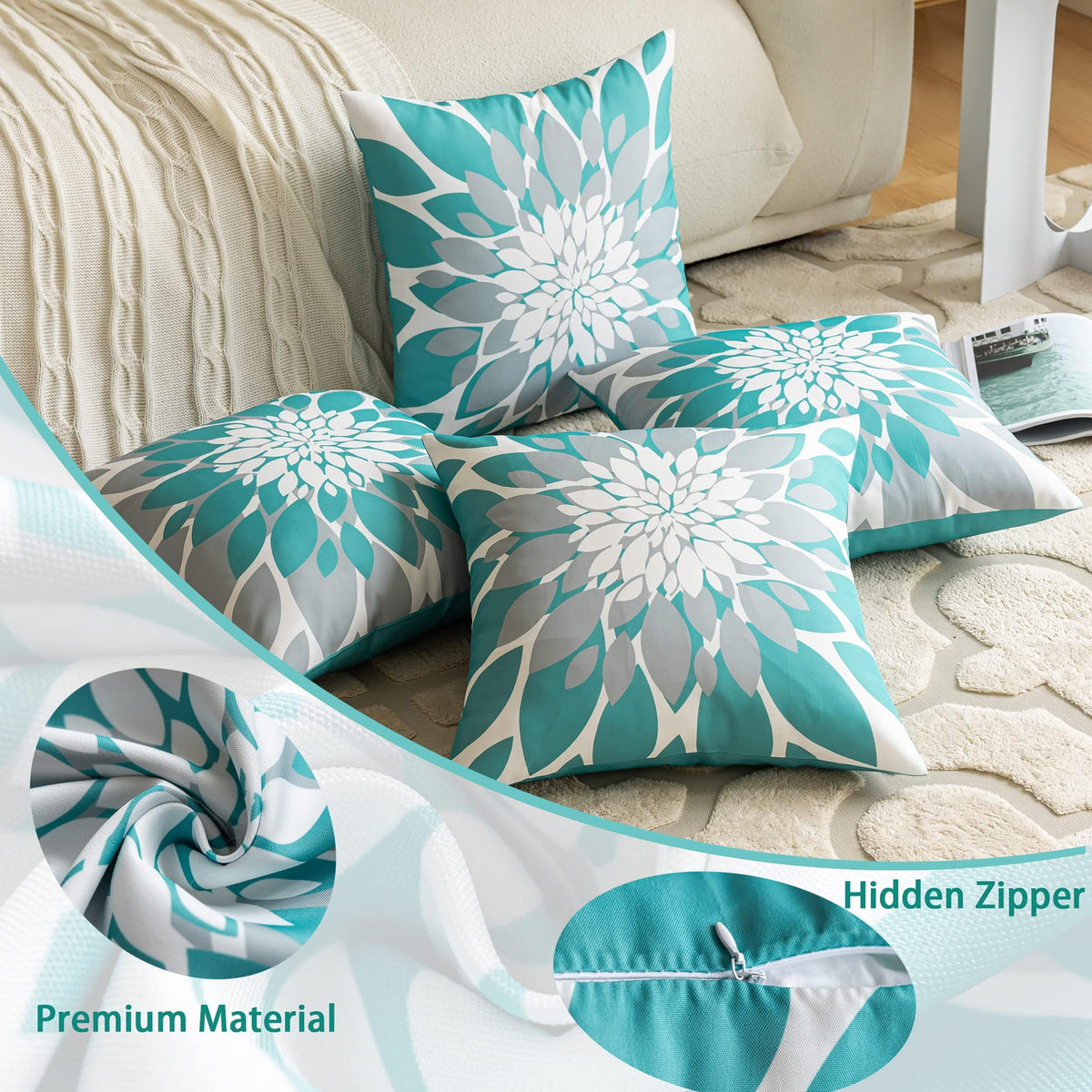 Qahing pillow cover on patio furniture for outdoor ambiance.