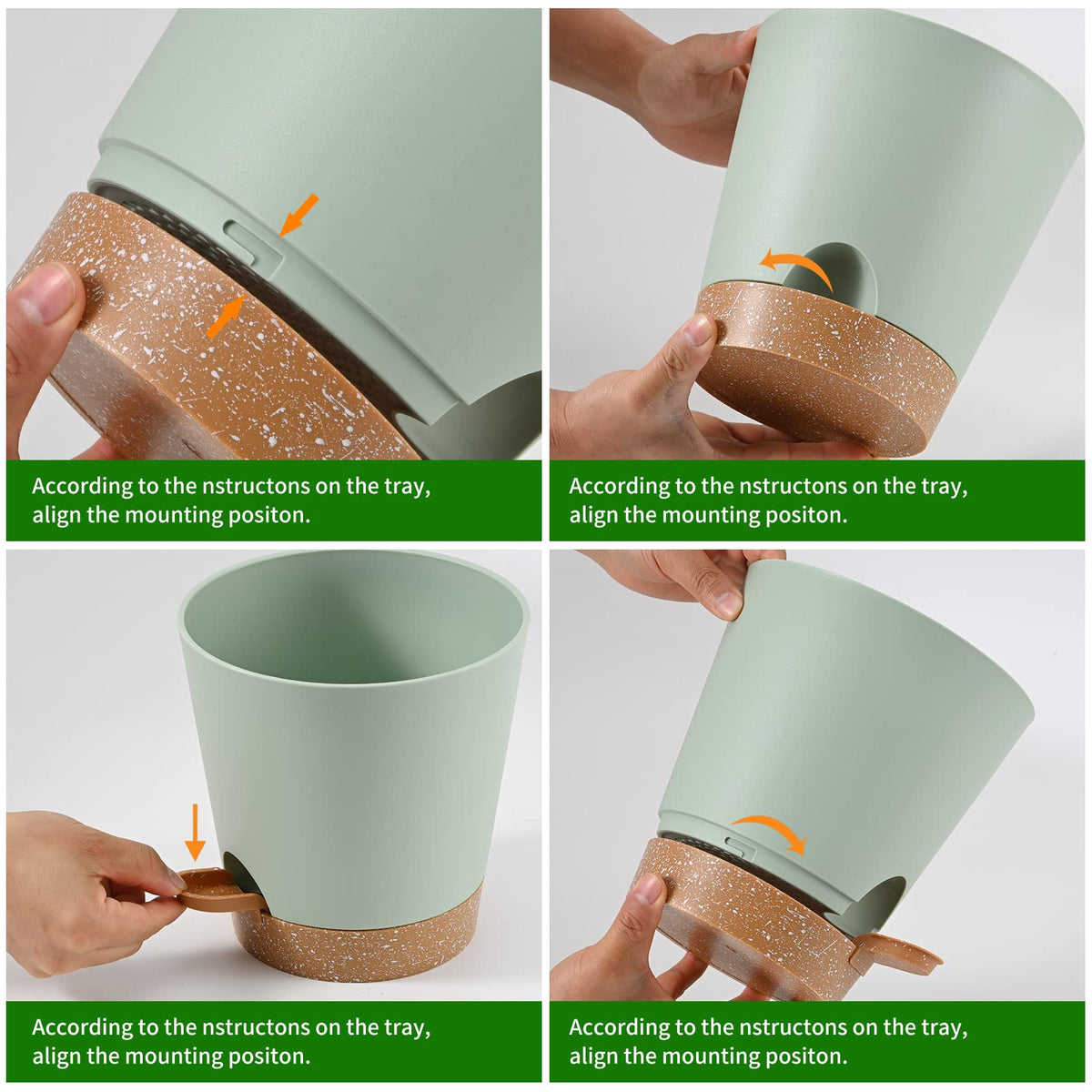 Qaobo six-pot set enhances home decor with a coordinated green look.