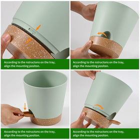 Qaobo six-pot set enhances home decor with a coordinated green look.