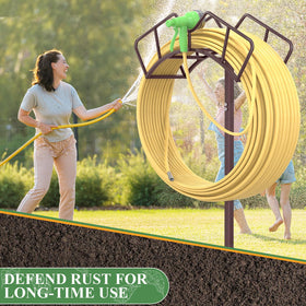 Qatsrin bronze-finish hose holder, weather-resistant for long-lasting outdoor use
