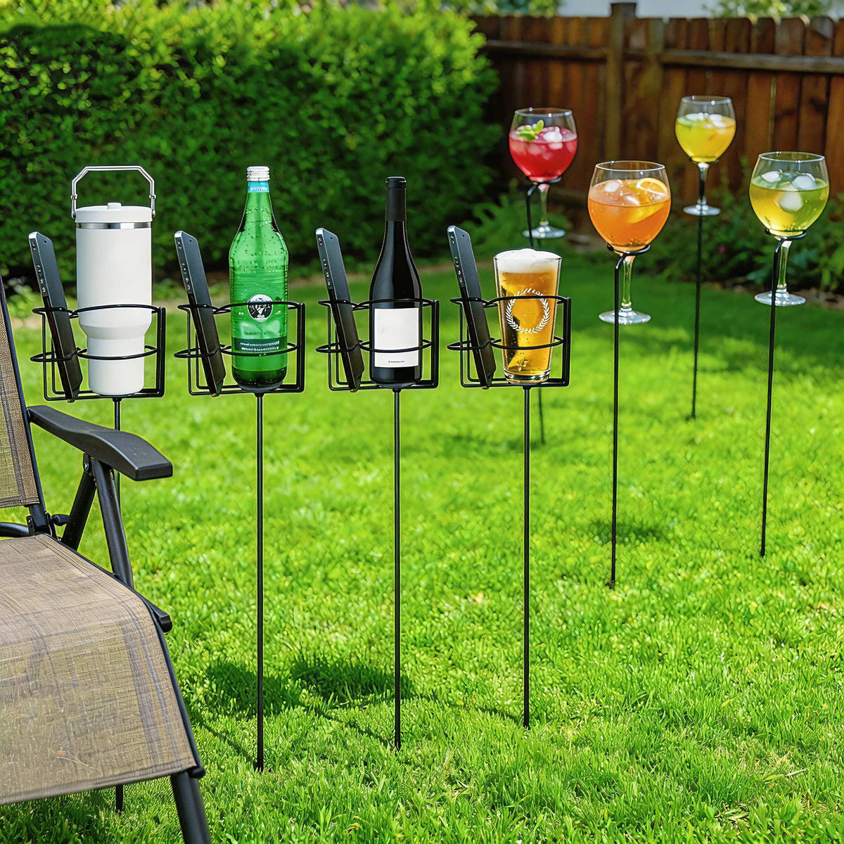 QCF Cup Holder Stake assembly secures drinks outdoors for organized setups