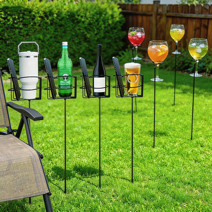 QCF Cup Holder Stake assembly secures drinks outdoors for organized setups
