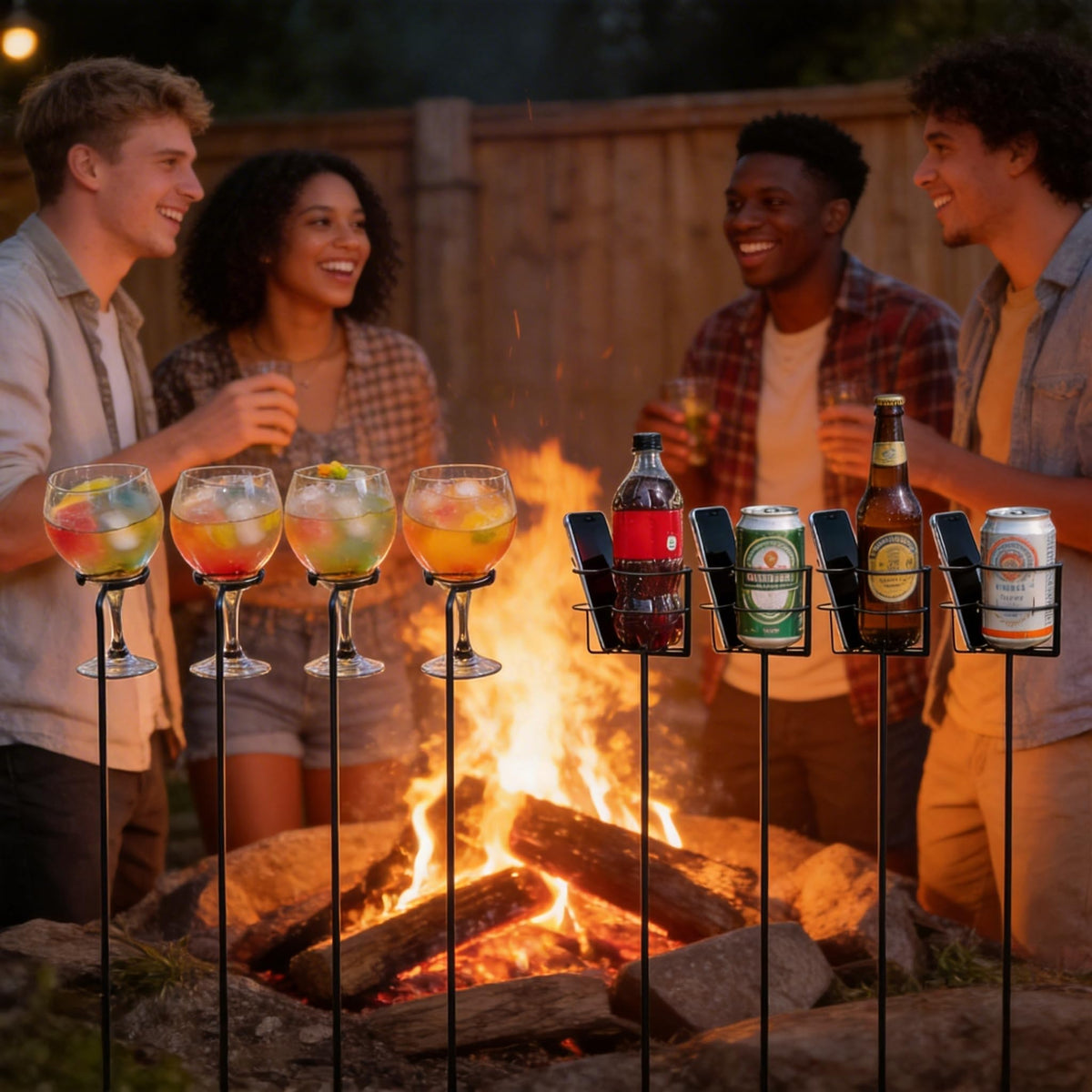QCF Goblet Can Stake assembly anchors beverages with stable support