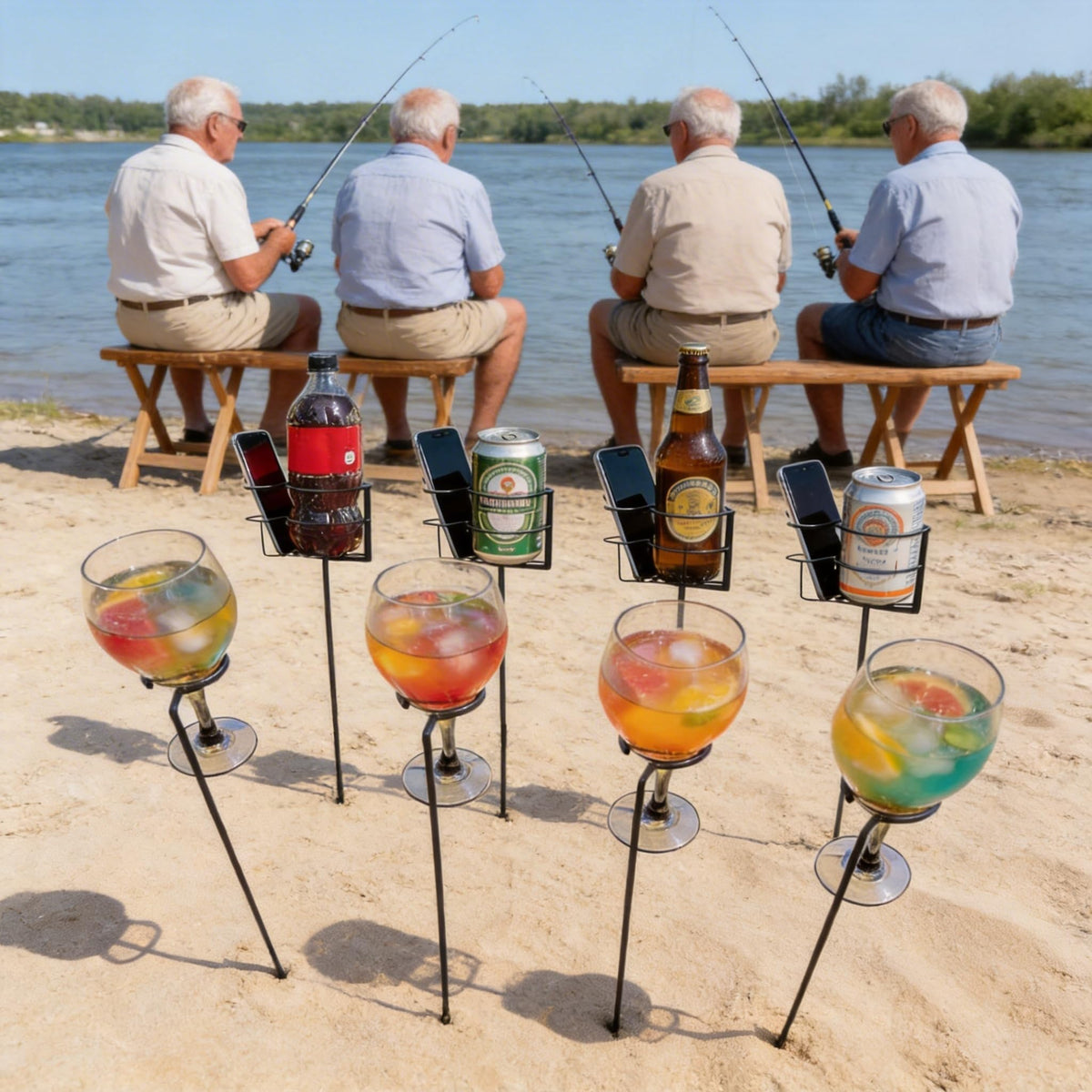 QCF Outdoor yard setup enhances patios and gardens with versatile stakes