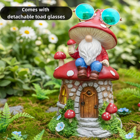 QCF Solar Mushroom Gnomes Houses base and mounting detail for stability.