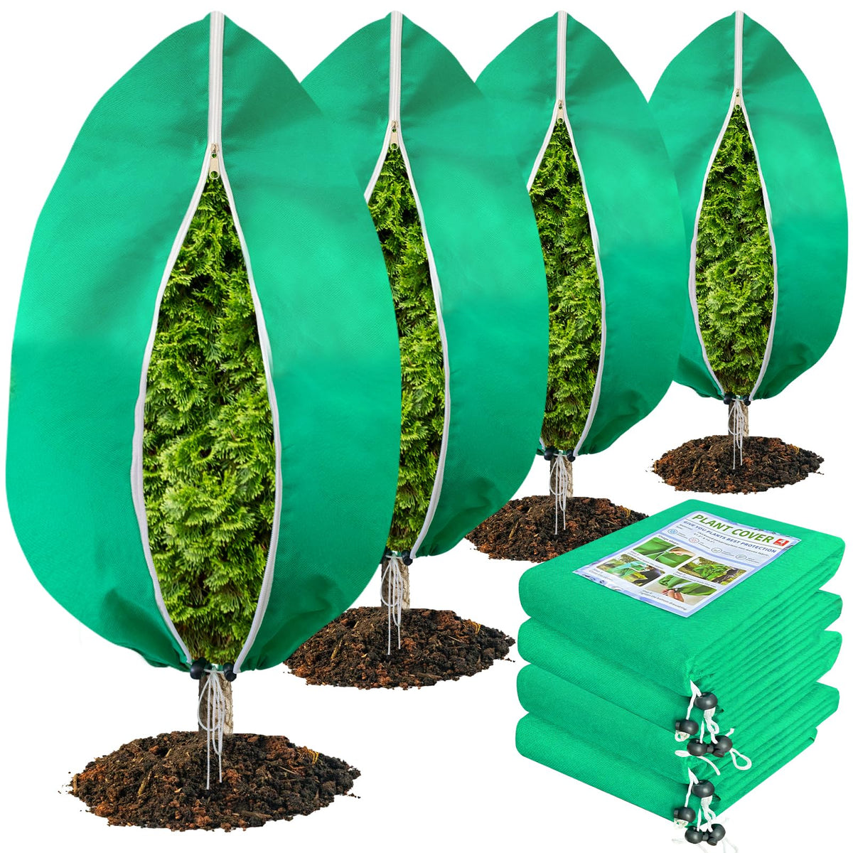 QCFDLCX plant cover on a tree protects from frost with secure fit.