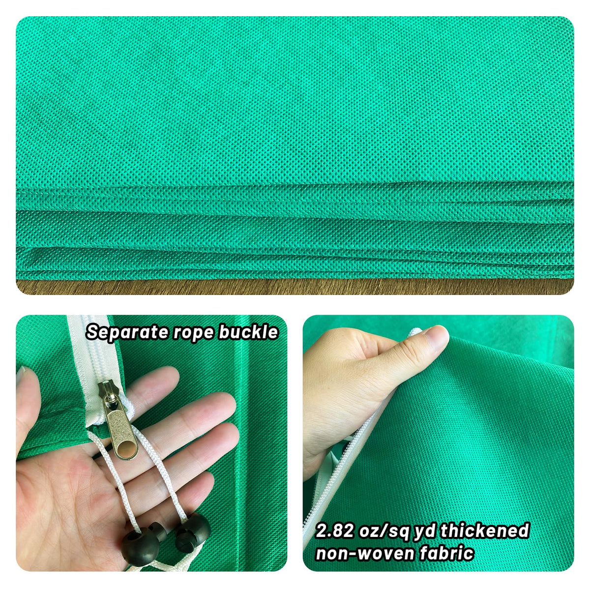 Partial unzip feature of QCFDLCX plant cover for inspection or watering.