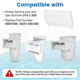 QCG replacement part 85001500 showing compatibility with Pentair Admiral