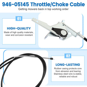 QCG 57-inch cable supports flexible mowing modes.