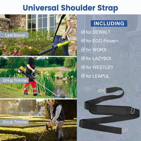 Weed eater with Velcro straps offers fast, adjustable fit.