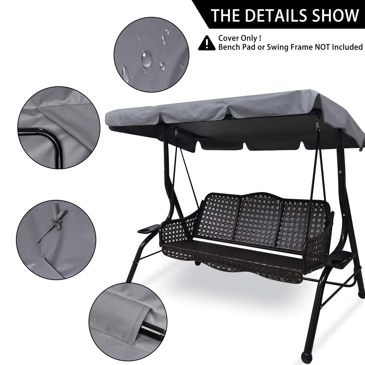 Qchengsan heavy-duty oxford fabric canopy resists sun and rain