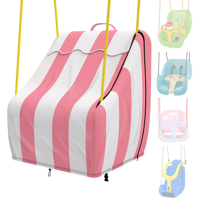 Qchengsan pink striped outdoor swing seat cover fitting Little Tikes with cheerful color