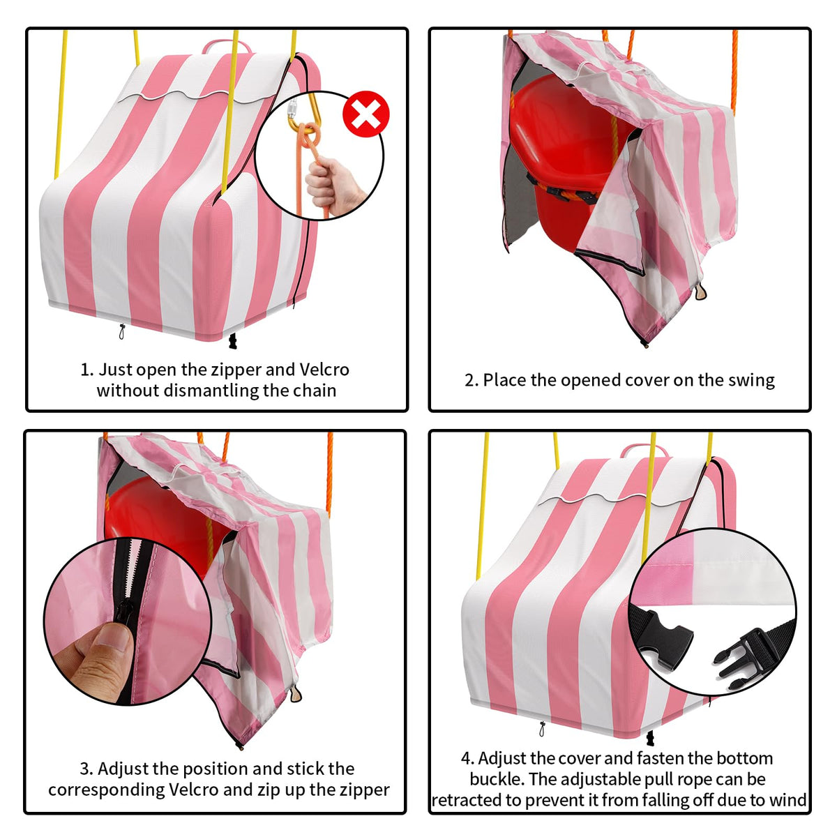 Qchengsan wind strap design keeps cover securely in place