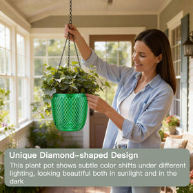 QCQHDU emerald planter with drainage holes for healthy roots.