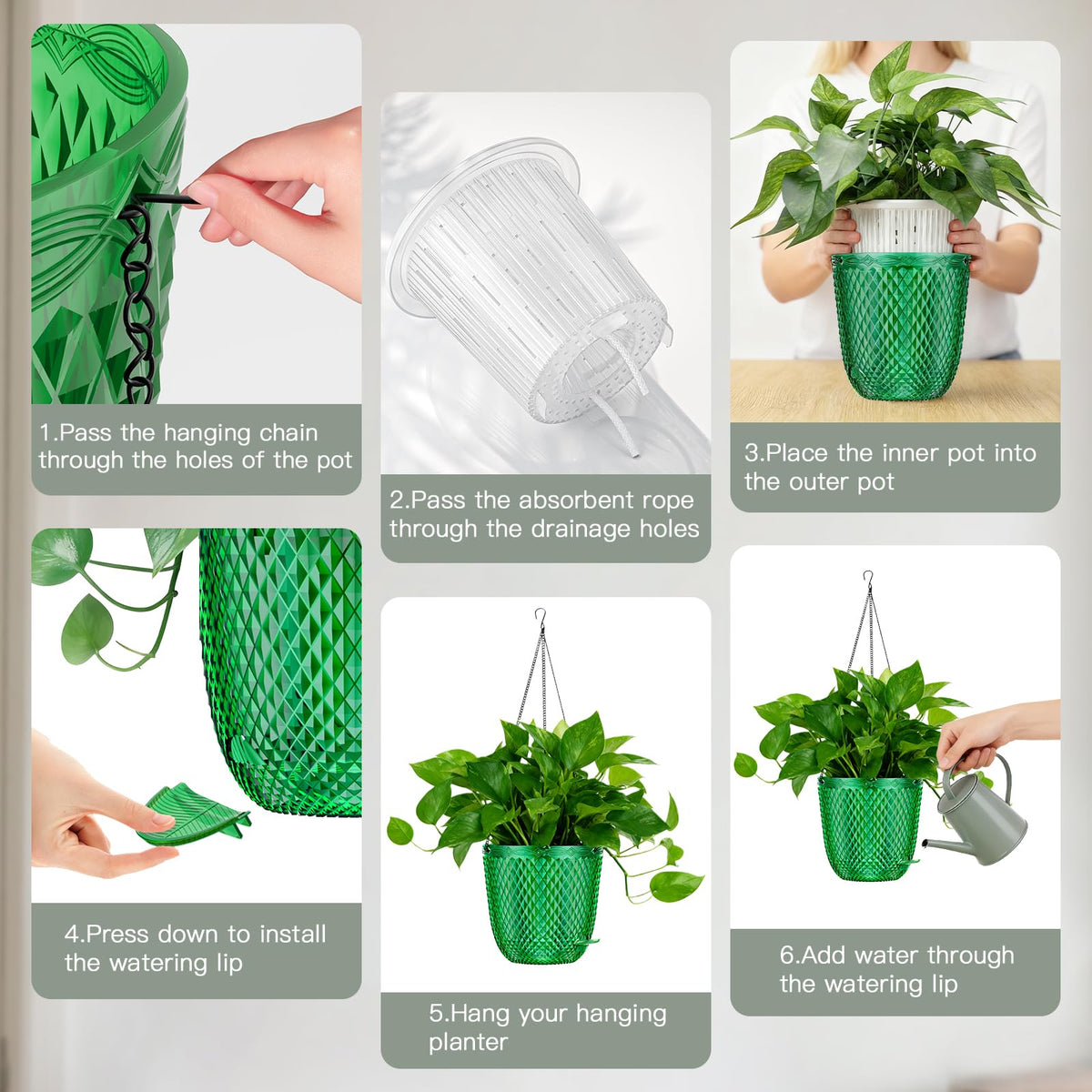 QCQHDU emerald double-layer pot for superior airflow.