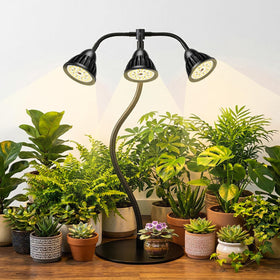 QCQHDU full-spectrum grow light illuminates indoor seedlings with natural-like light